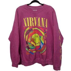 Urban Outfitters Nirvana Oversized Graphic Sweatshirt Pink Size S/M